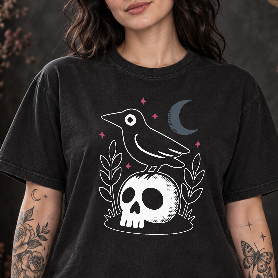 Crow On Skull - DTF Transfer