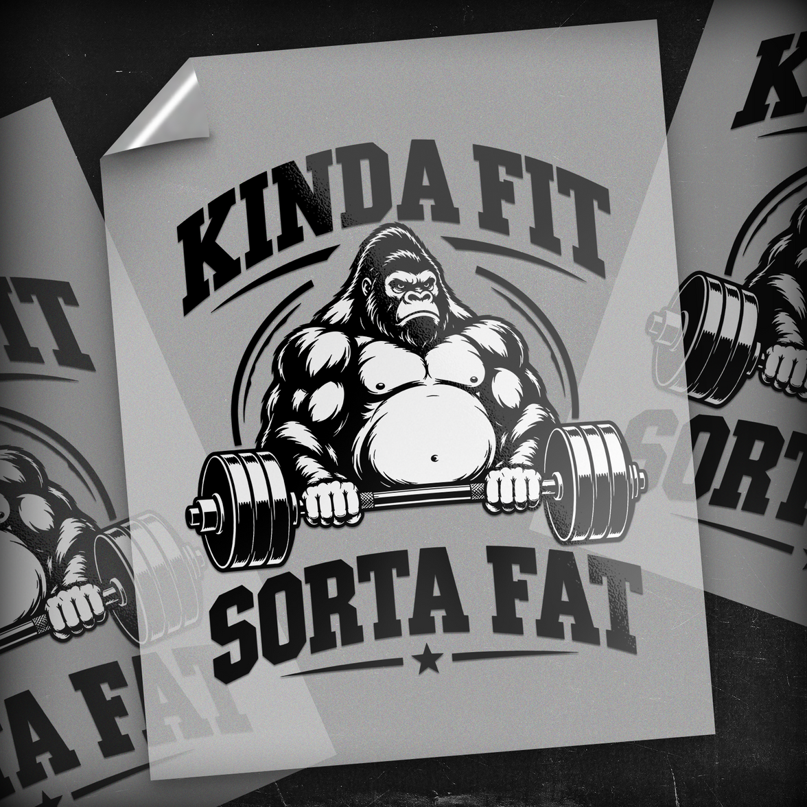 Kinda Fit Sorta Fat Gorilla - DTF Transfer