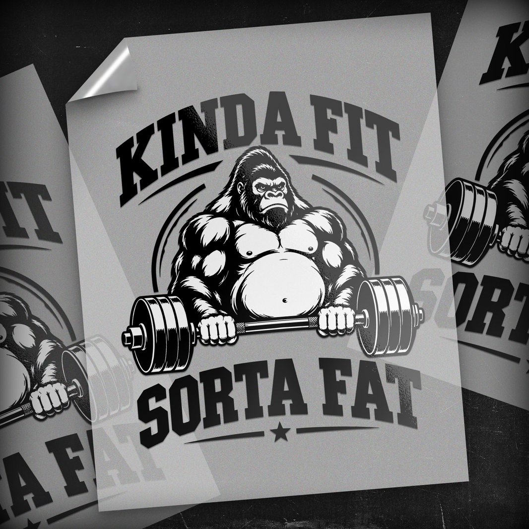 Kinda Fit Sorta Fat Gorilla - DTF Transfer