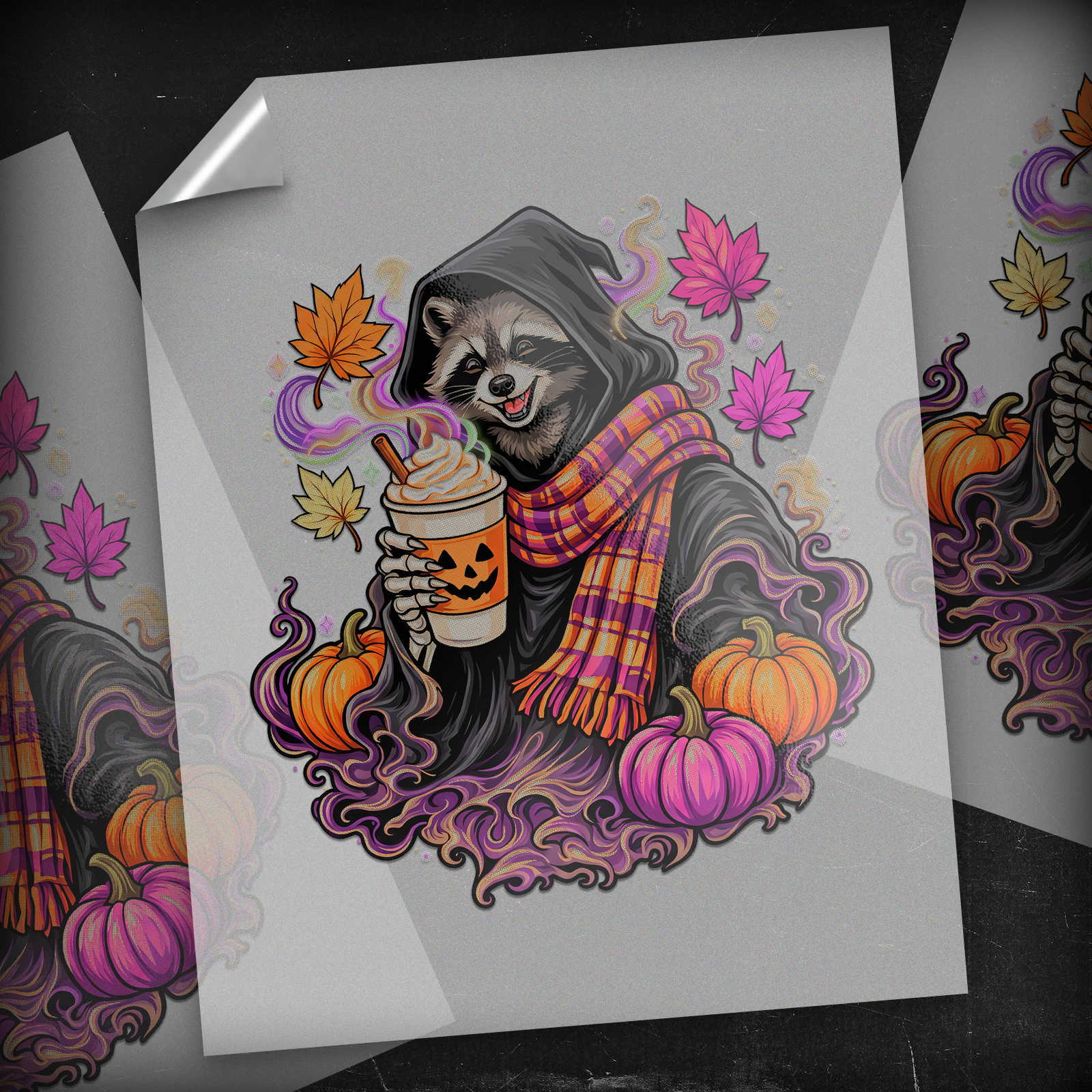 Pumpkin Spice Raccoon - DTF Transfer