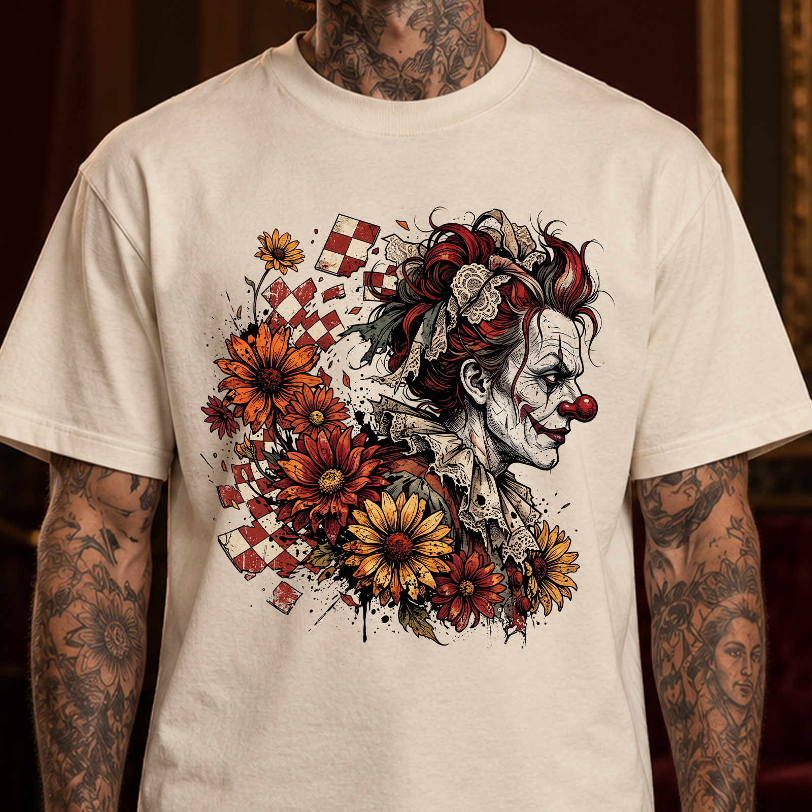 Dark Floral Clown - DTF Transfer