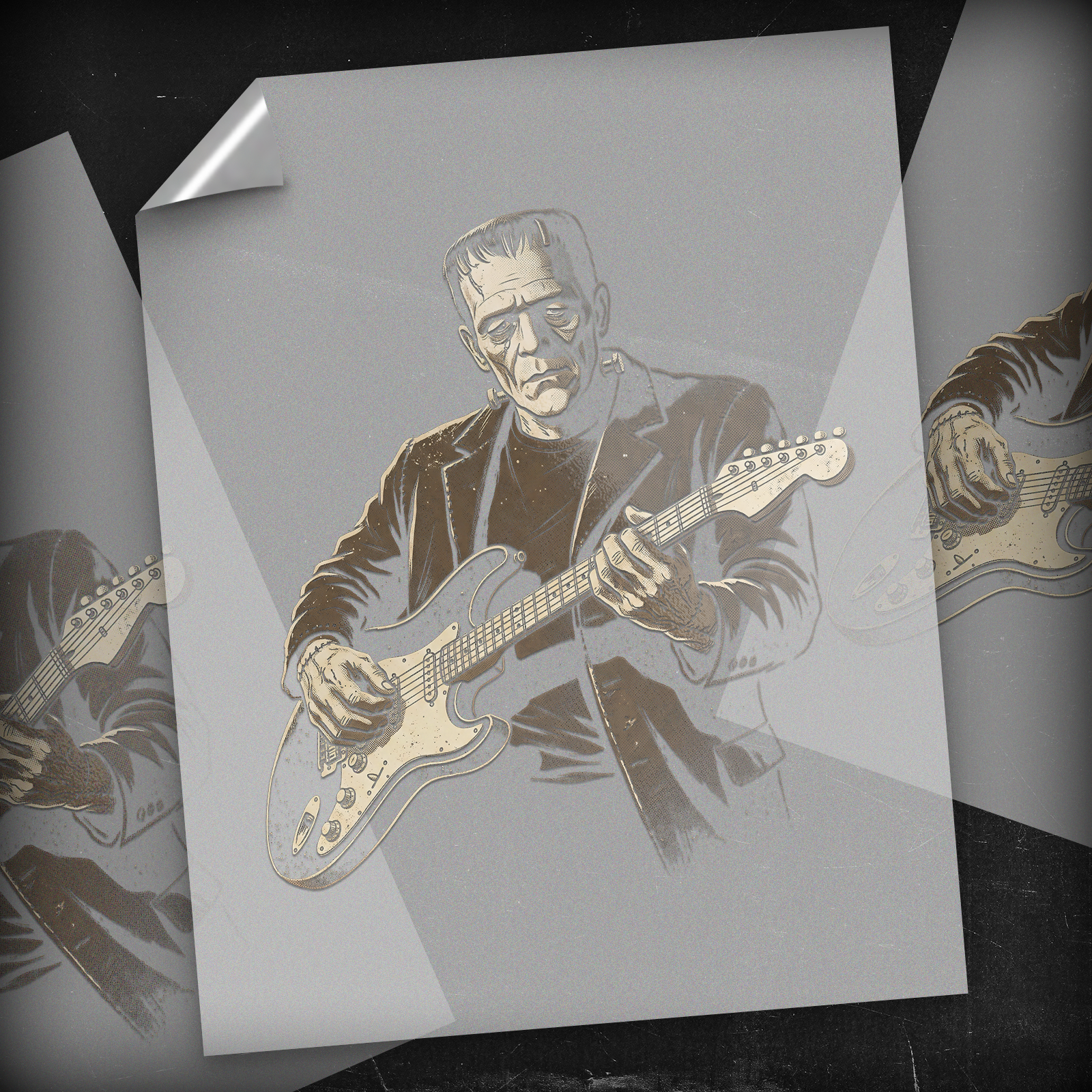 Frankenstein Guitar - DTF Transfer
