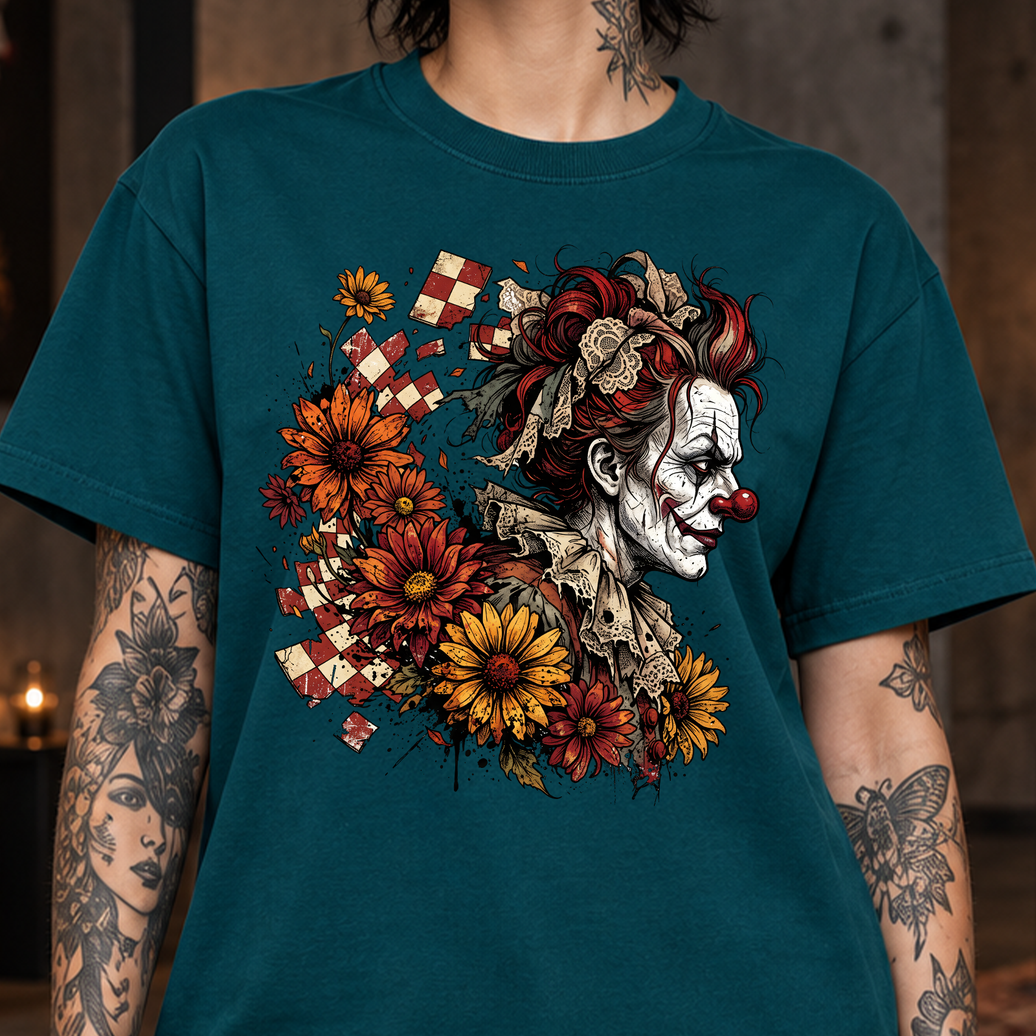 Dark Floral Clown - DTF Transfer