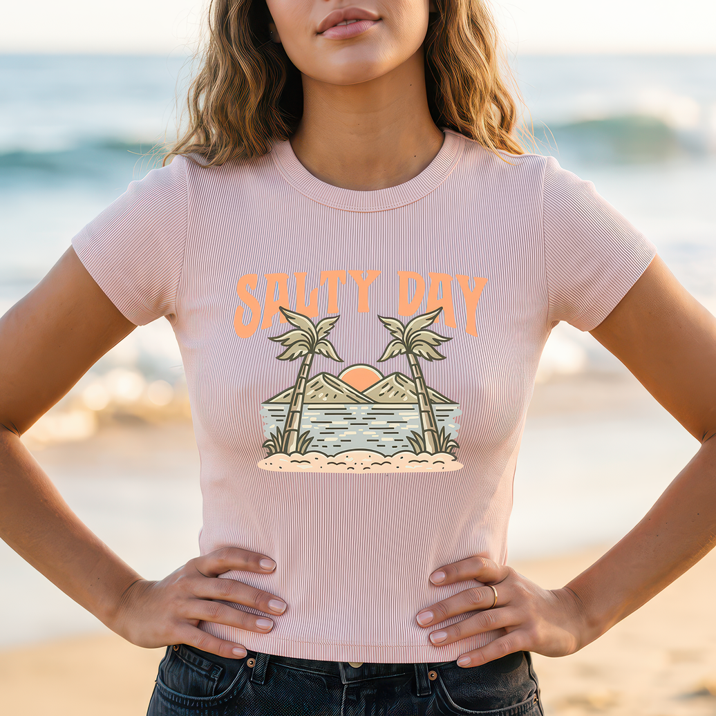 Salty Day Tropical Sunset Palm Trees - DTF Transfer