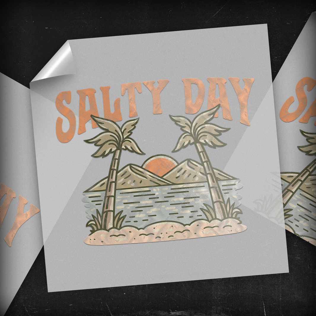Salty Day Tropical Sunset Palm Trees - DTF Transfer