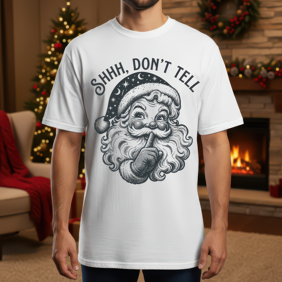 Shhh, Don't Tell Santa - DTF Transfer