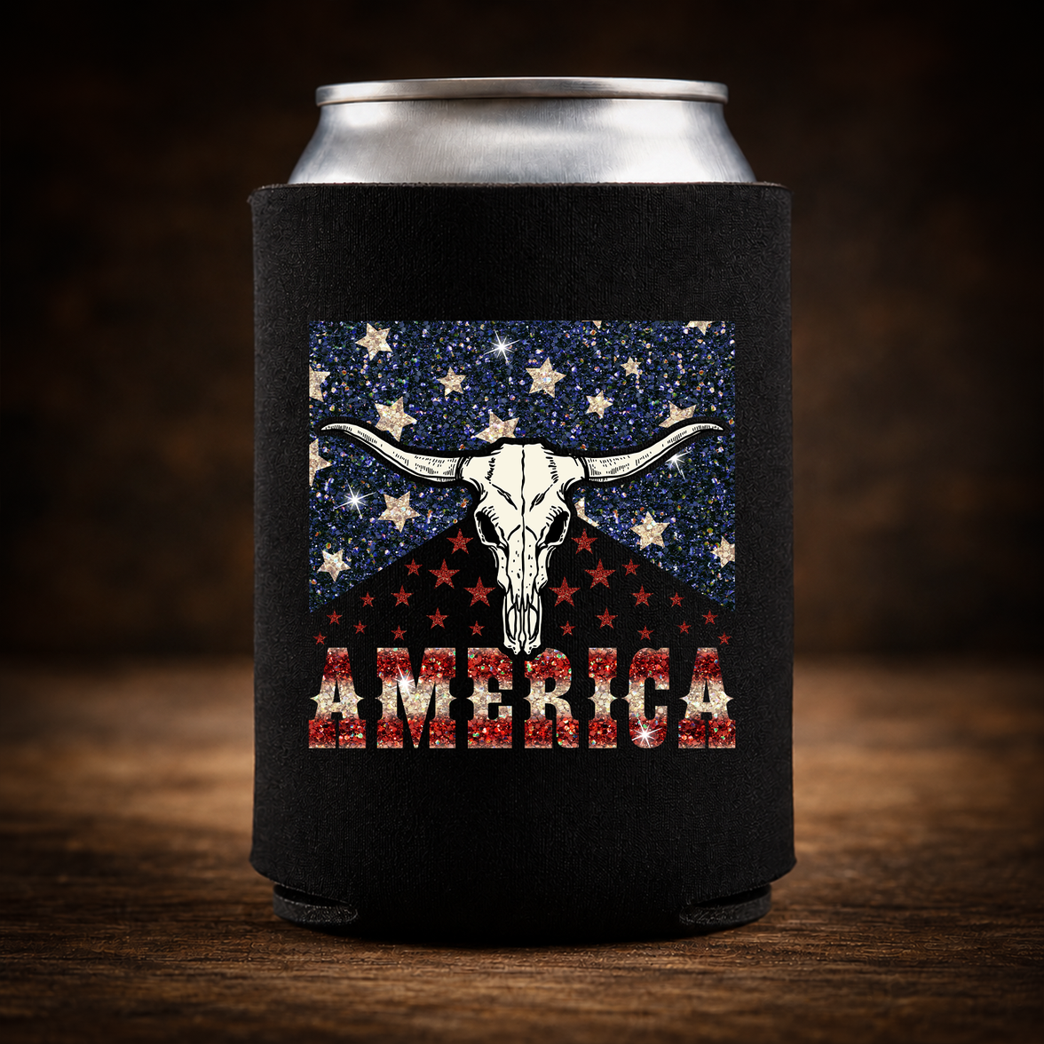 Sparkle Americana Longhorn (Square) - DTF Transfer