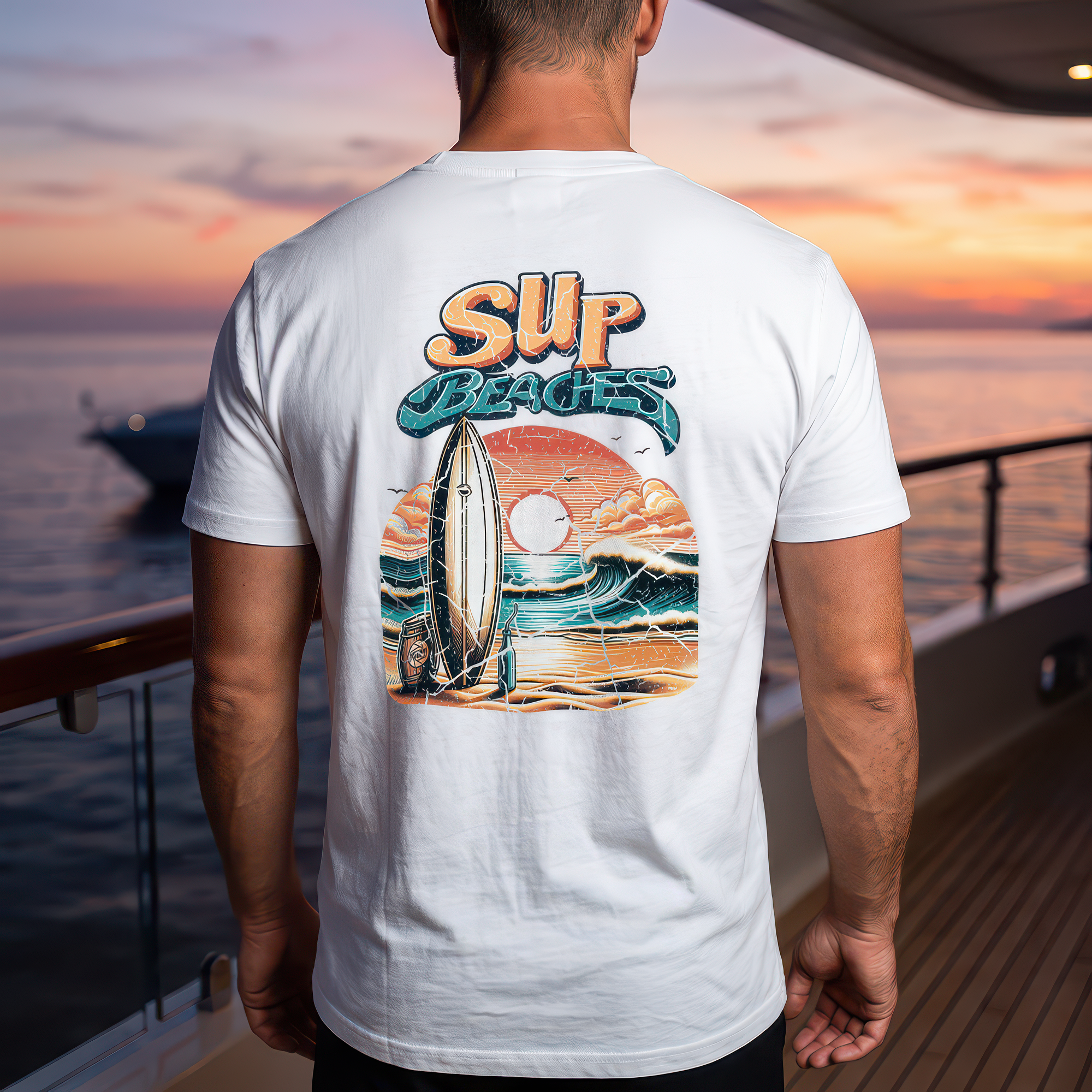 Sup Beaches Paddleboard Sunset - DTF Transfer