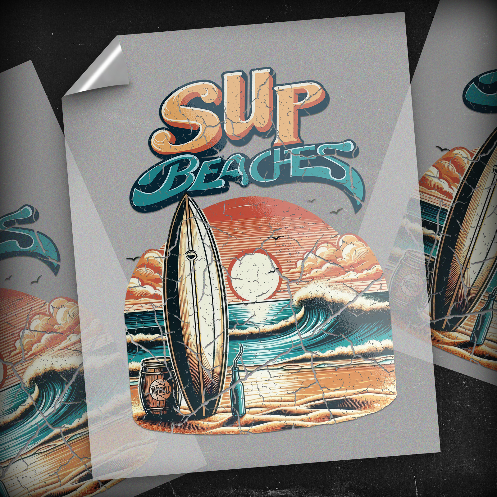 Sup Beaches Paddleboard Sunset - DTF Transfer