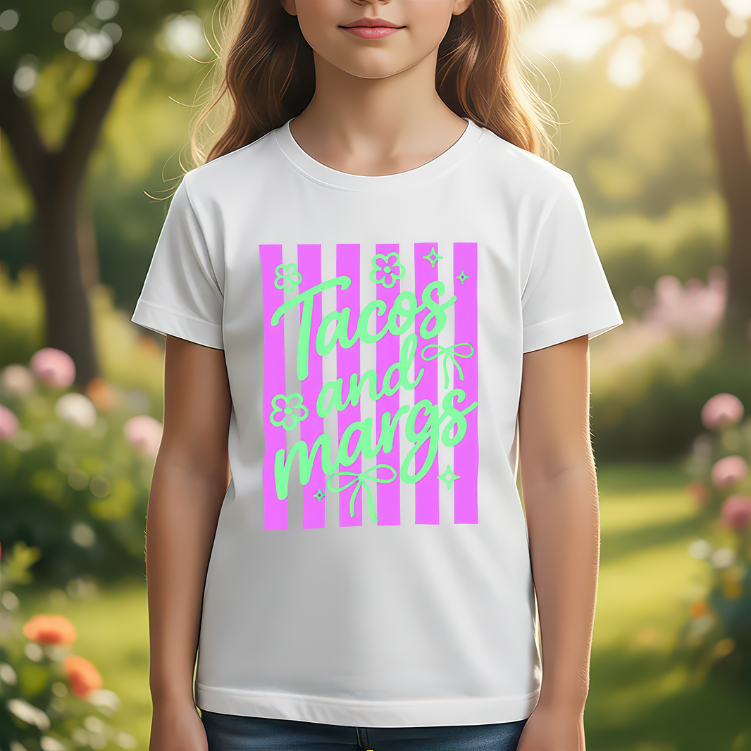 Tacos and Margs Pink Striped - DTF Transfer