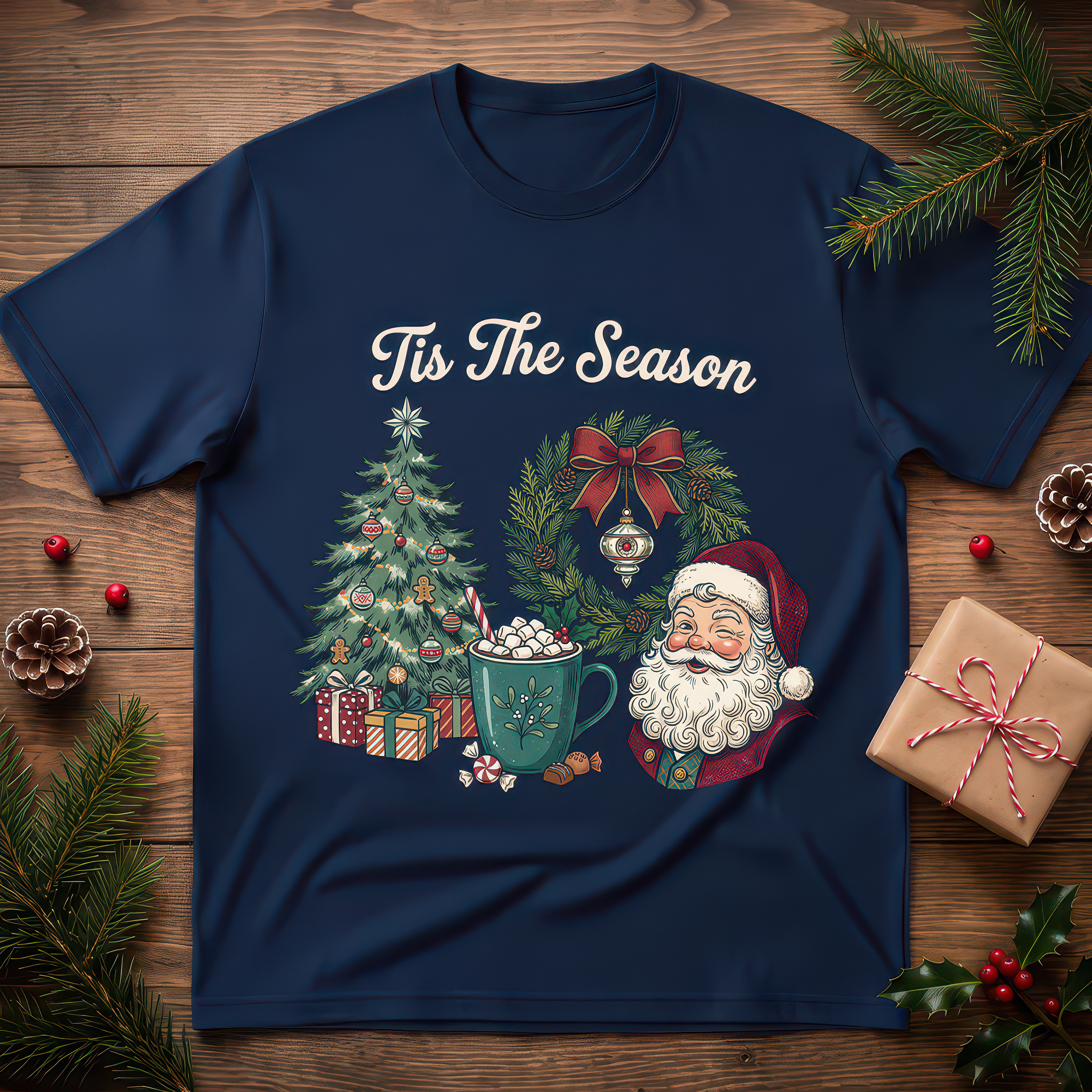 Tis The Season Vintage Christmas Collaged - DTF Transfer