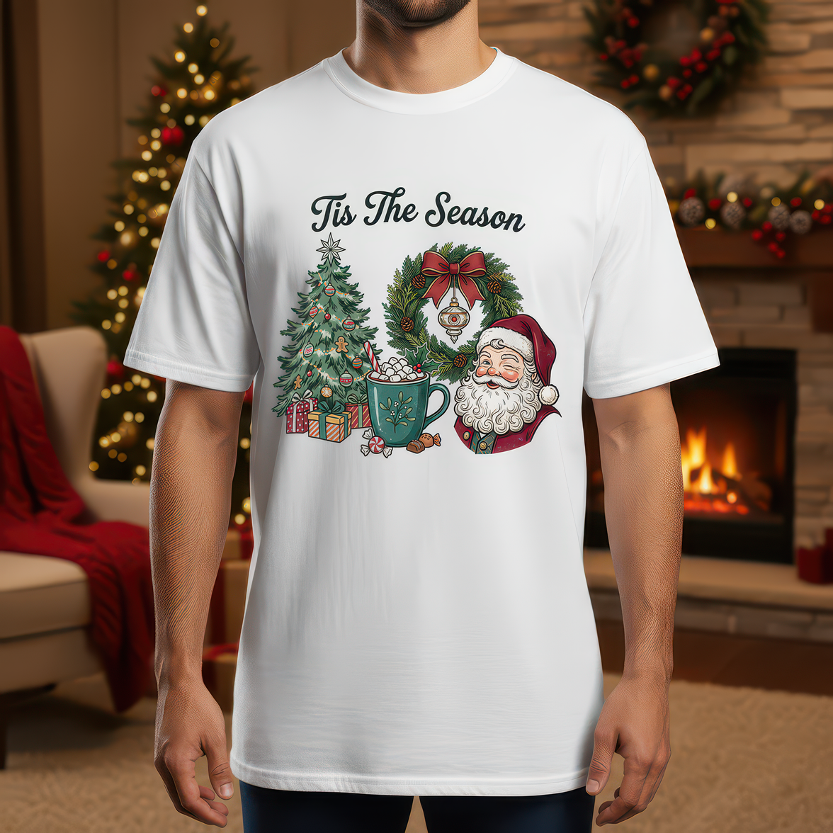 Tis The Season Vintage Christmas Collaged - DTF Transfer