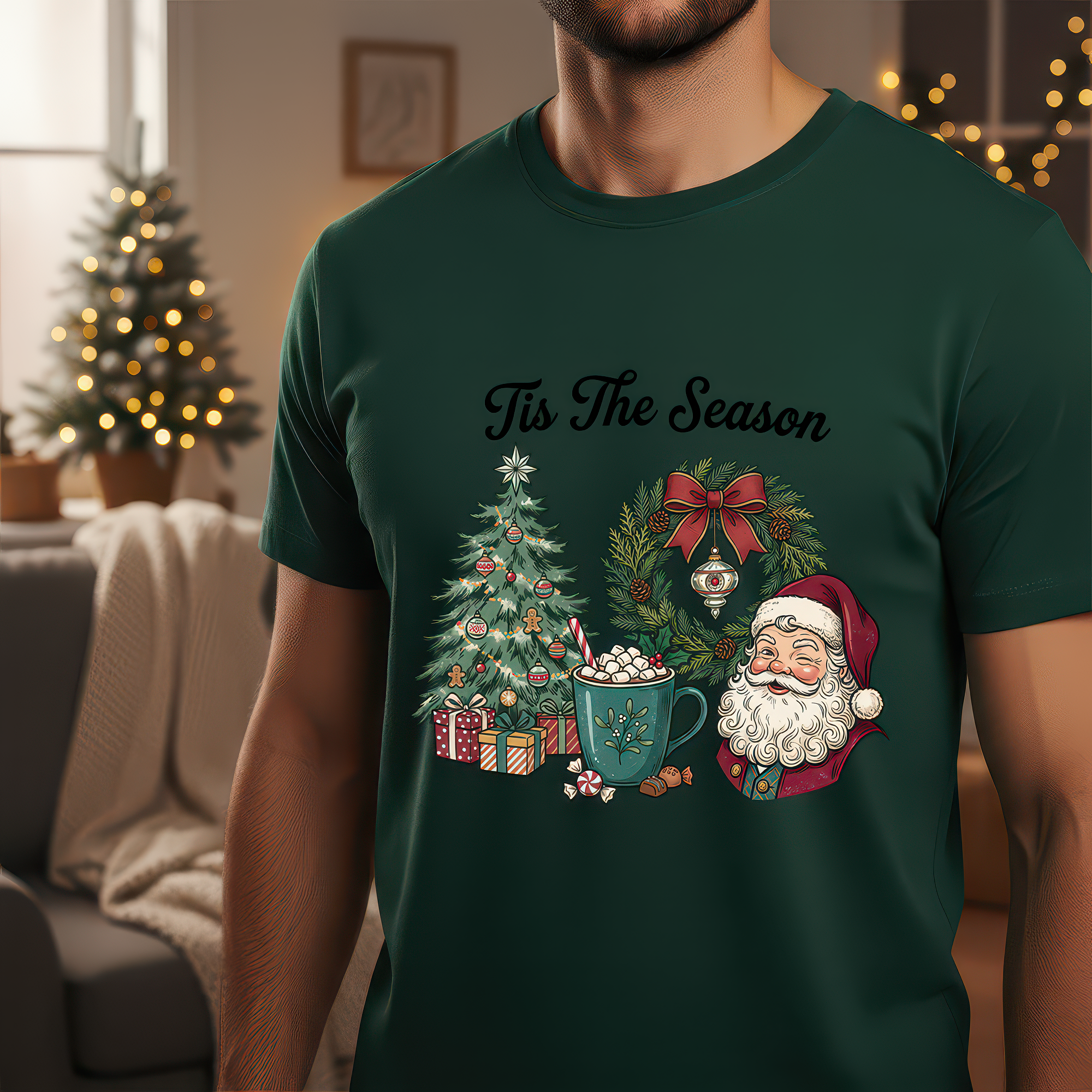 Tis The Season Vintage Christmas Collaged - DTF Transfer
