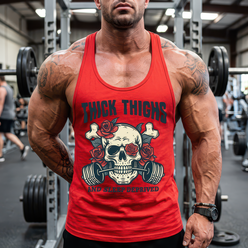 Thick Thighs and Sleep Deprived Skull - DTF Transfer