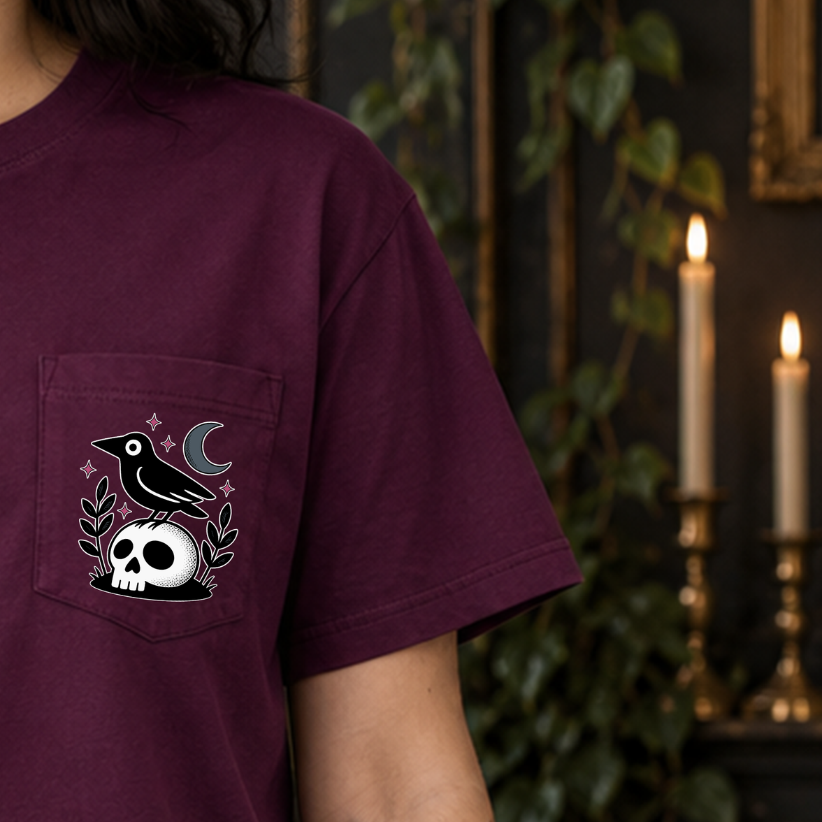 Crow On Skull - DTF Transfer