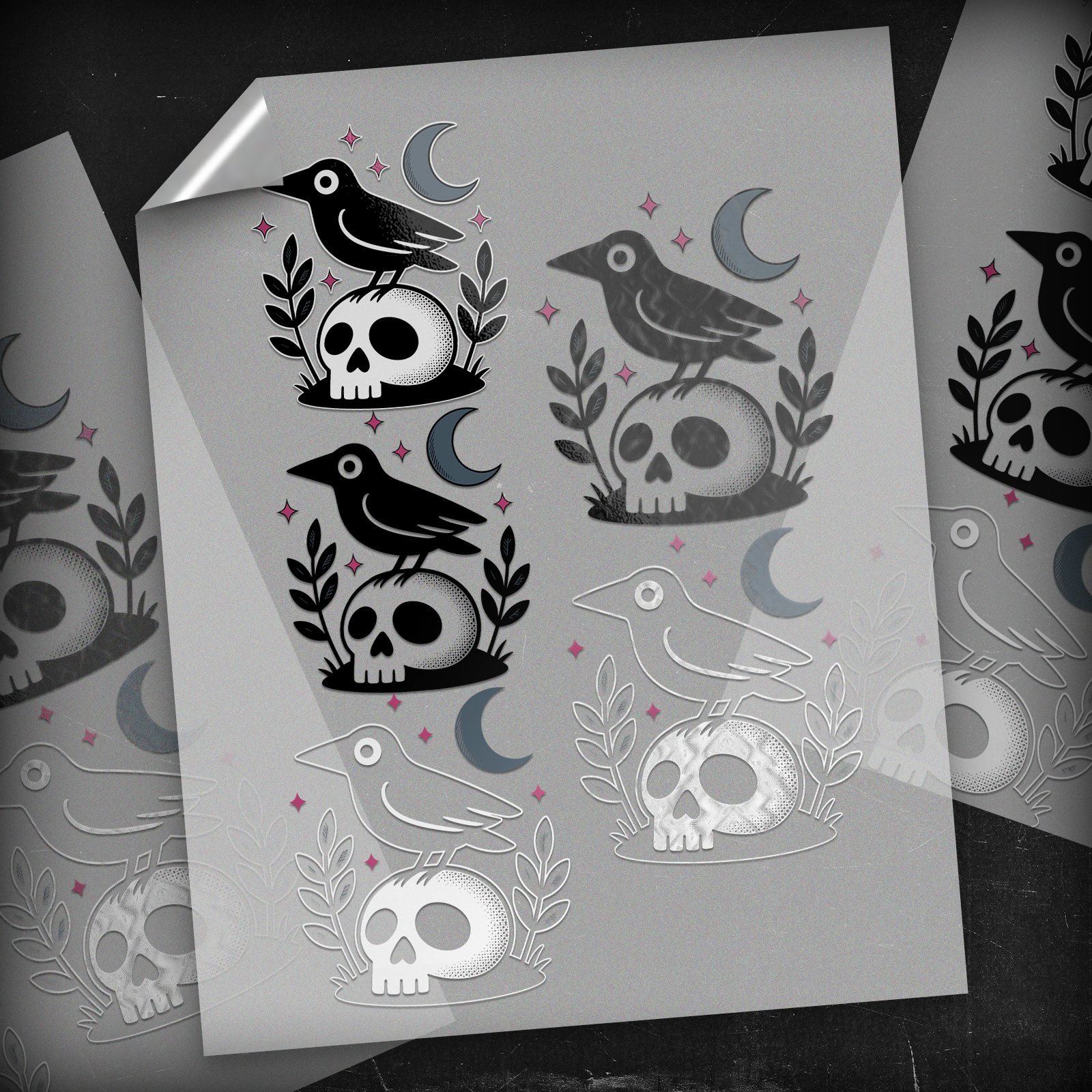 Crow On Skull - DTF Transfer