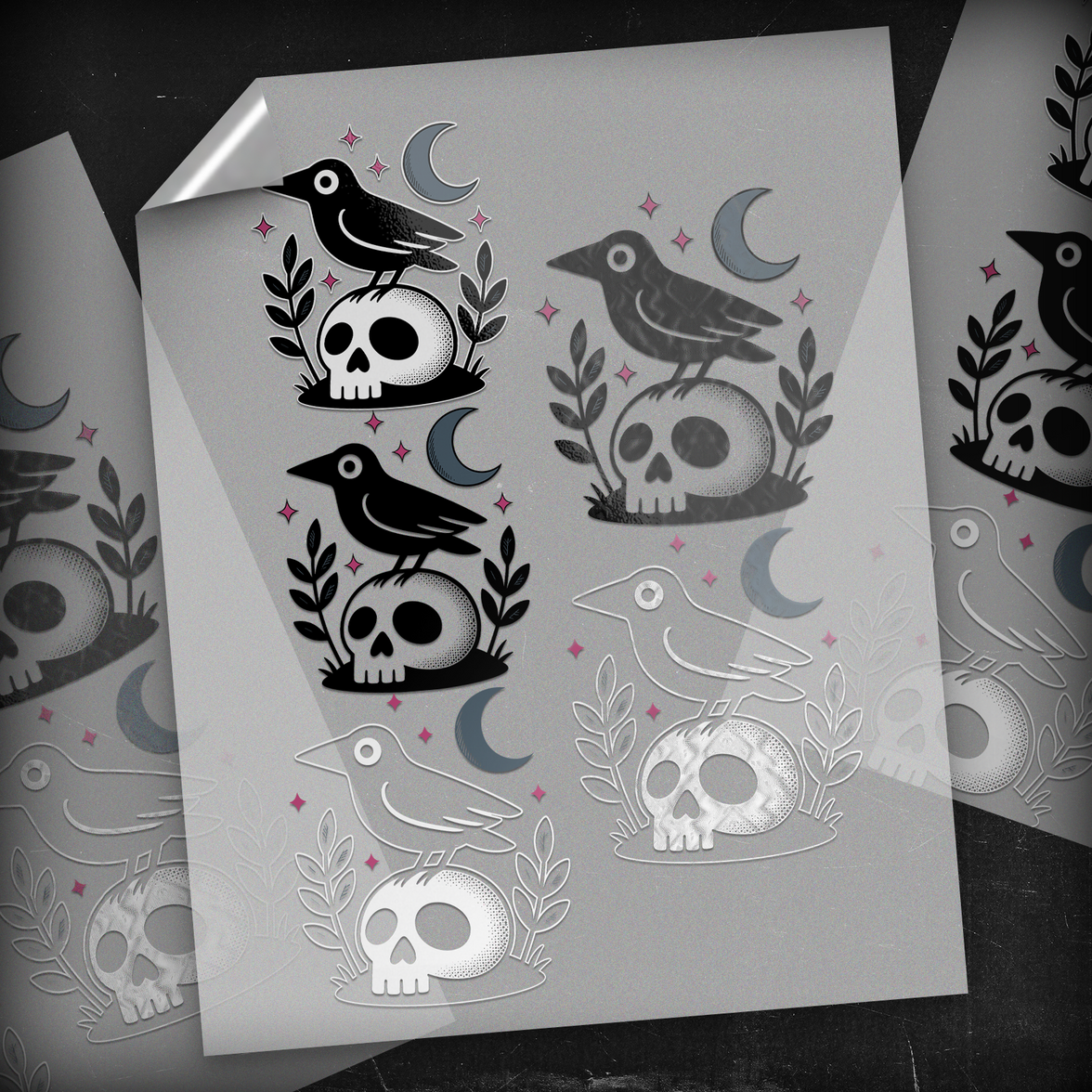 Crow On Skull - DTF Transfer