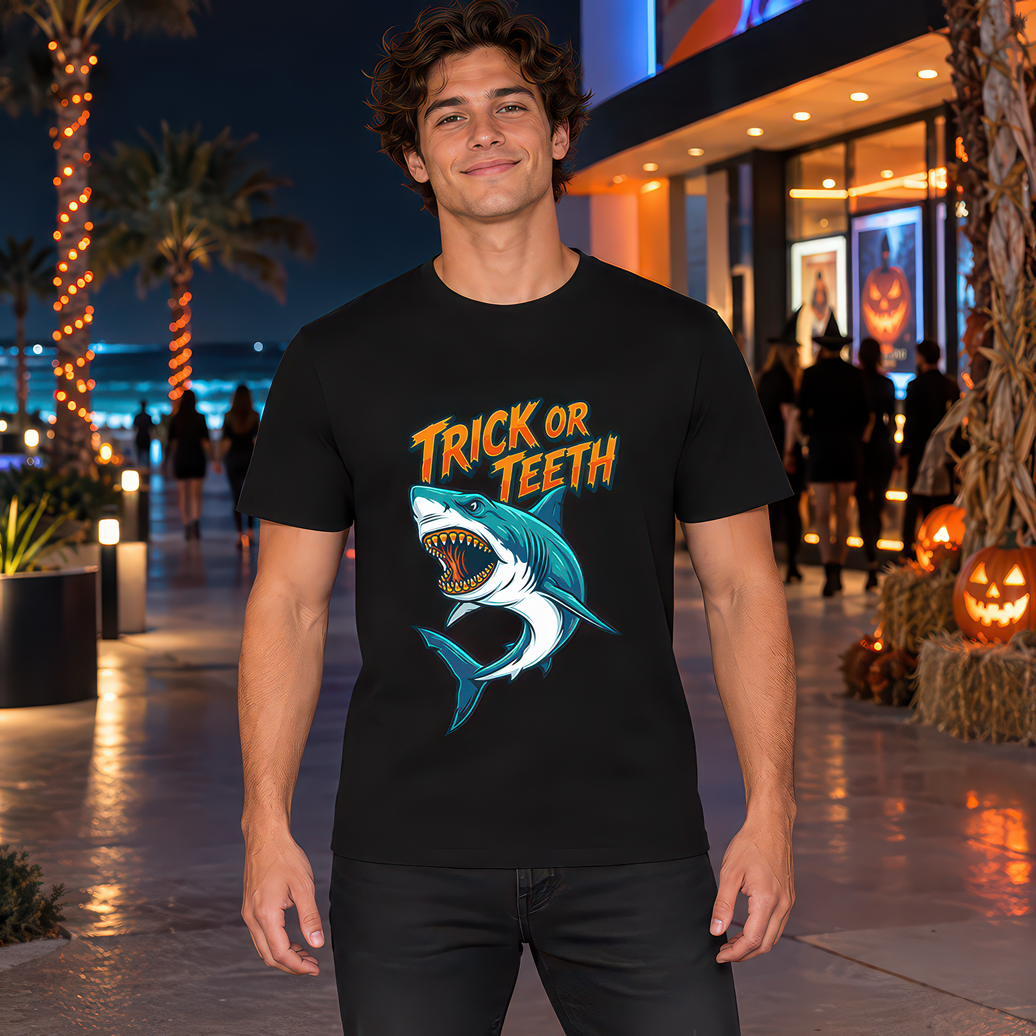 Trick or Teeth Candy Corn Shark - DTF Transfer
