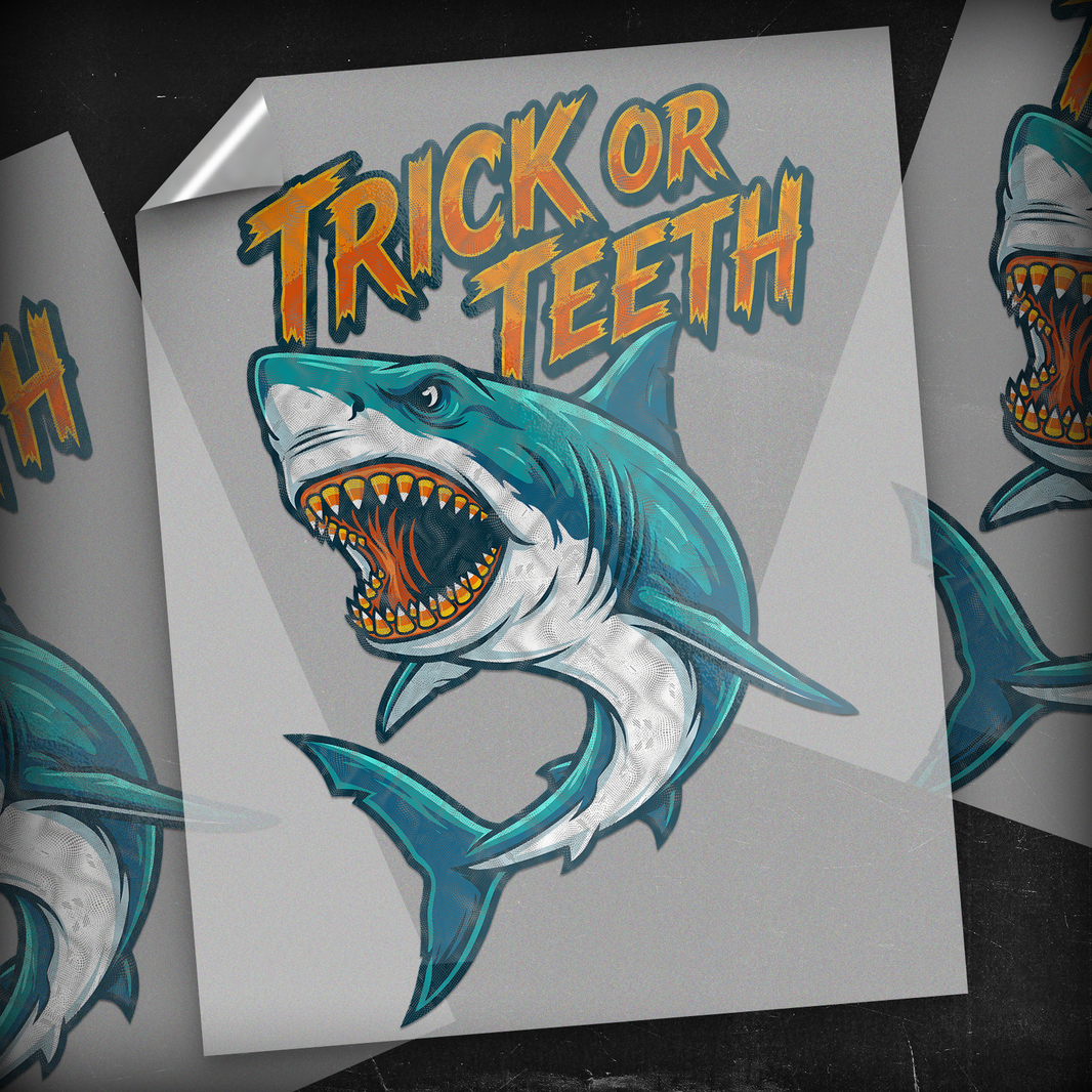Trick or Teeth Candy Corn Shark - DTF Transfer