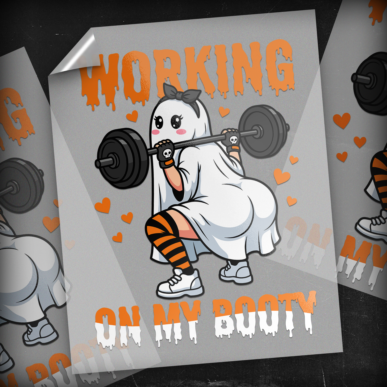 Working On My Booty Squatting Ghost - DTF Transfer