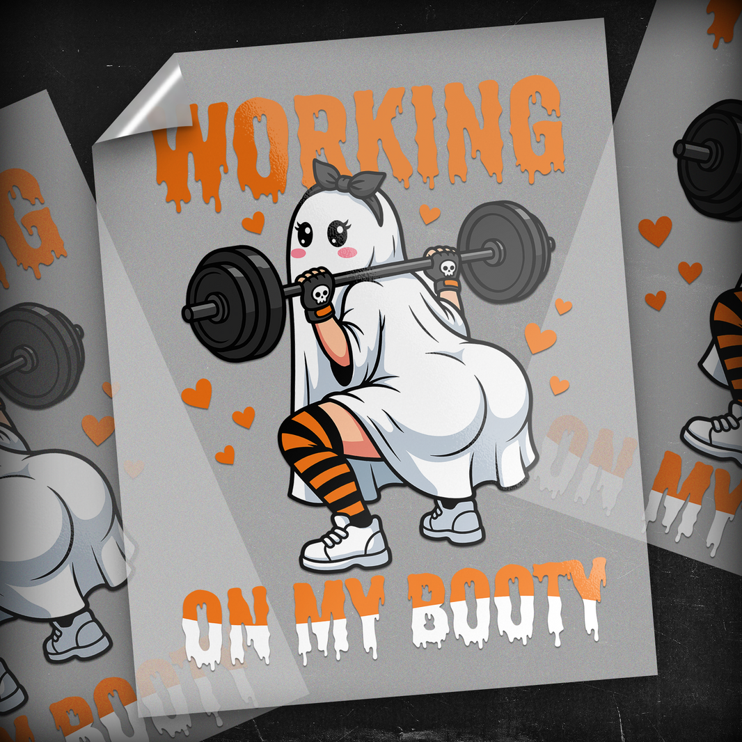 Working On My Booty Squatting Ghost - DTF Transfer